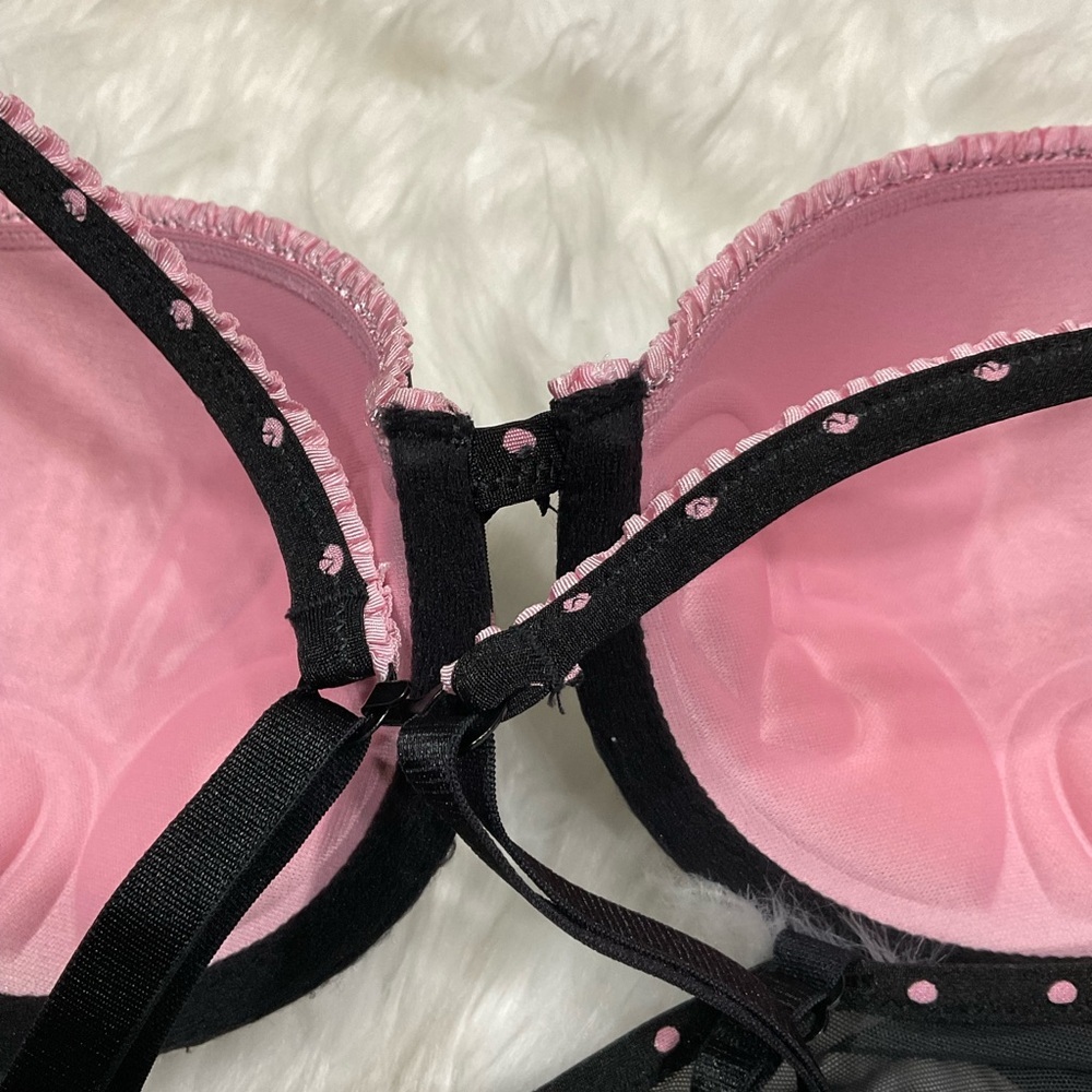 Sexy Little Things Victoria's Secret Black and Pink Polka Dot Panty - Picture 4 of 11